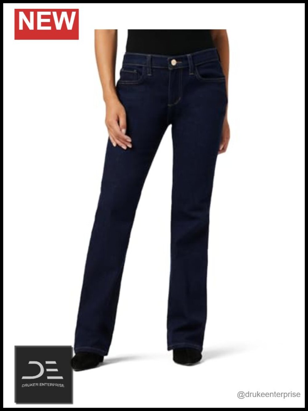 Petite Bootcut Jeans High Stretch Cotton Blend